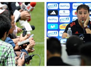 Néstor Lorenzo y la prensa.