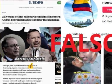 Noticia falsa que suplanta a EL TIEMPO