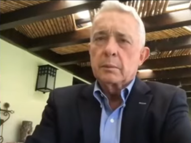 Álvaro Uribe en la audiencia del 9 de mayo.