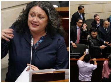 La senadora Angélica Lozano y el desorden de la plenaria del Senado.