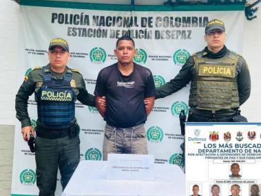 Captura de alias Cristian, señalado presunto homicida, según Mindefensa.