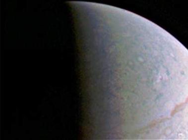 Vista del polo norte de Júpitar captada por Juno.
