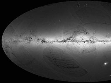 Esta imagen muestra el mapa tridimensional más detallado de la Vía Láctea, elaborado por la misión espacial Gaia.