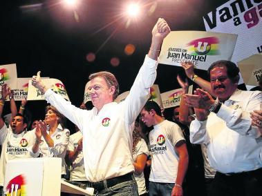 Imagen del entonces candidato Juan Manuel Santos en la campaña presidencial del 2010.