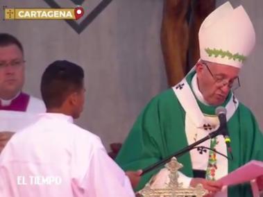 Papa en misa en Cartagena
