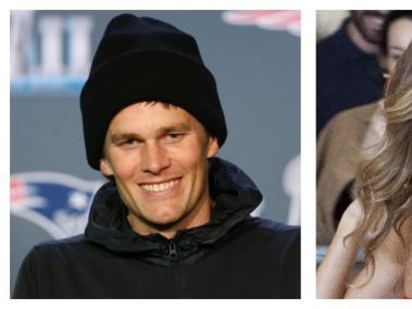 La estrella de los Patriots, Tom Brady (i) y su esposa, la modelo Gisele Bündchen (d).