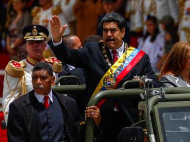 Nicolás Maduro, presidente de Venezuela, durante un desfile militar en Caracas.