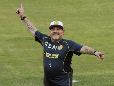 El argentino Diego Maradona llegó con todo el entusiamo para dirigir al equipo de Sinaloa.