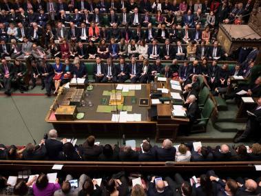 La primera ministra, Theresa May, durante una sesión en el Parlamento británico.