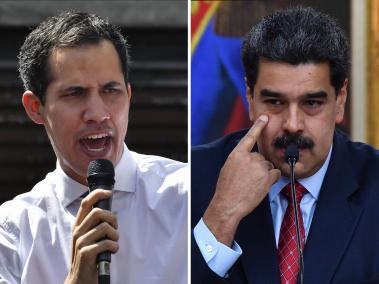 El presidente interino, Juan Guaido (izq.), tiene el apoyo de Estados Unidos, que busca el fin del régimen chavista de Nicolás Maduro (der.)