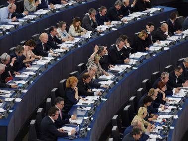 El parlamento francés durante la votación de la Directiva Copyright