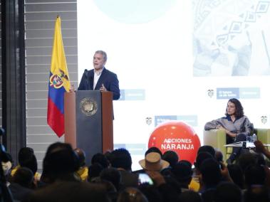 El presidente Iván Duque y la ministra del Interior, Nancy Patricia Gutiérrez, presentaron el BAC este miércoles.