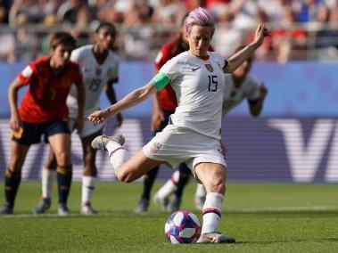 Megan Rapinoe, capitana de la selección estadounidense de fútbol, durante el Mundial femenino en Francia.