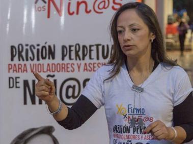 Yohana Jiménez, abanderada del referendo de la cadena perpetua para violadores y asesinos de menores.