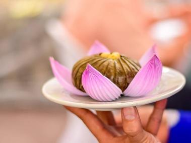 Arroz de loto, uno de los platos del banquete de Vietnam, como país invitado de honor.