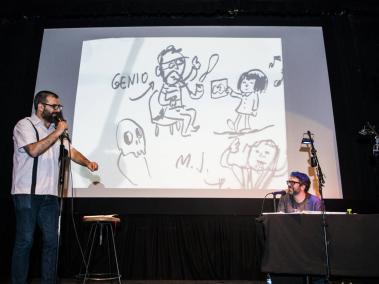Liniers y Montt en Los Ilustres, un stand up ilustrado