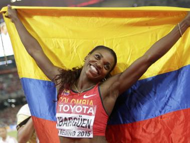 Caterine Ibargüen fue oro en el Mundial de Pekín 2015, en el salto triple