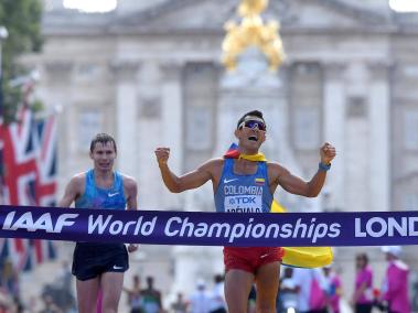 Éider Arévalo obtuvo el oro en los 20 km de la marcha en el Mundial de Londres 2017