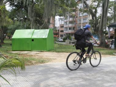Esta es la estación que estará en el parque San Pío, por la carrera 35A. En ella se guardarán 20 bicicletas para el uso de los ciudadanos.