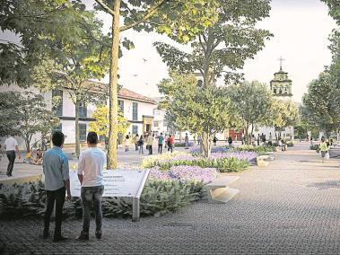 Así lucirá la plaza de Fontibón una vez quede culminado el proyecto Zona F. Se intervendrán el parque y los alrededores.