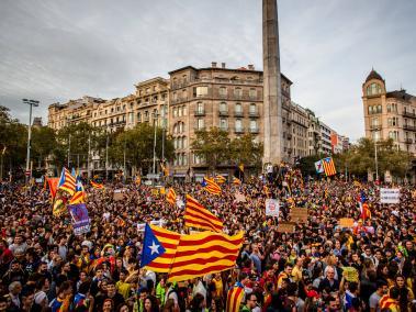Más temprano, unos 525.00 manifestantes se encontraron en el centro de Barcelona.