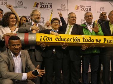 Algunos miembros de los ‘verdes’, como Angélica Lozano, Antanas Mockus, Claudia López, Carlos R. González y Antonio Navarro, en el 2018.