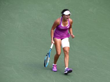 María Camila Osorio en la final del US Open 2019, en el que se despidió del circuito juvenil para pasar a jugar en la WTA.