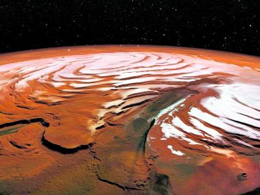 Imagen de uno de los casquetes polares de Marte.