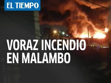 Pánico en Malambo por voraz incendio que destruyó 19 buses