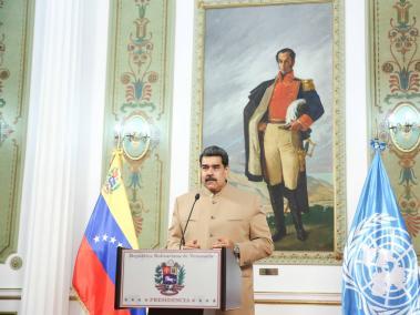 Nicolás Maduro durante su discurso pregrabado para la Asamblea de la ONU.