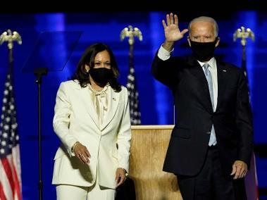 Joe Biden y Kamala Harris en el discurso tras su victoria.