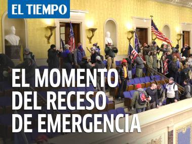El momento del receso de emergencia en el Senado por irrupción de manifestantes en el Capitolio