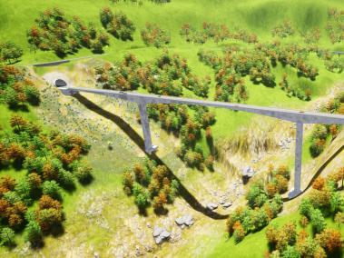 Render del futuro viaducto, cuya construcción comenzaría el 5 de abril del 2021 y se prolongaría por 32 meses.
