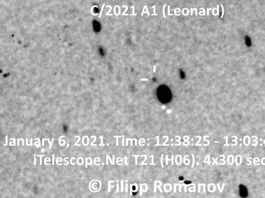 El cometa Leonardo fue descubierto el 3 de enero de 2021.