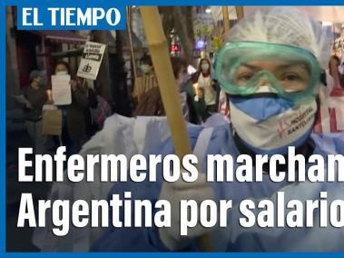Enfermeros marchan en Argentina por mejores salarios