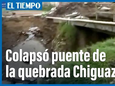 colapso del puente de la quebrada Chiguaza