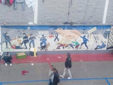 Mural borrado por Inpec sobre masacre en La Modelo