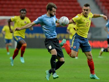 Selección Colombia vs. Uruguay en su paso a las semifinales de la Copa América de Brasil.
