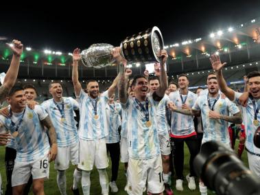 Argentina celebra el título de Copa América.