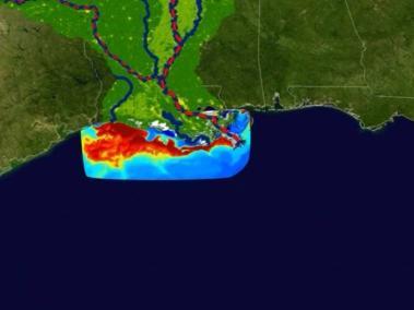 BBC Mundo: Ilustración de la "zona muerta" del Golfo de México