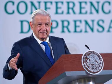 El mandatario mexicano, Andrés Manuel López Obrador, durante una rueda de prensa en el Palacio Nacional de la Ciudad de México