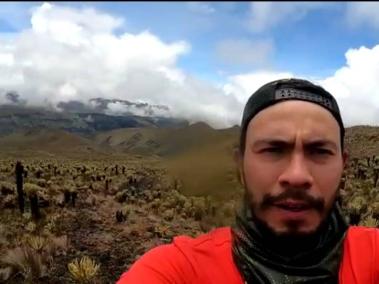Captura del video que le envió Juan Camilo a Valeria en momentos en los que ya se había separado del grupo de montañistas.