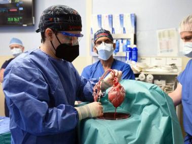 El primer trasplante de corazón de cerdo a humano se llevó a cabo en Baltimore.