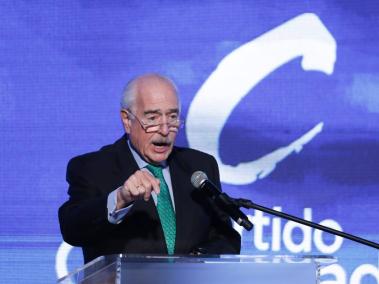 El expresidente Andrés Pastrana durante la convención del Partido Conservador, este miércoles.