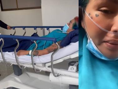 Historias de Instagram de Yina Calderón en el hospital.