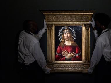 Fotografía de la pintura "Cristo Varón de dolores" de Sandro Botticelli