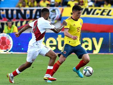 Primer tiempo entre la selección Colombia vs Perú en Barranquilla, por el clasificatorio al mundial de Qatar 2022. 28 de enero 2022.