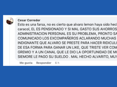 César Corredor, compañero de Álvaro Lemmon en Sábados Felices lo criticó en Facebook.