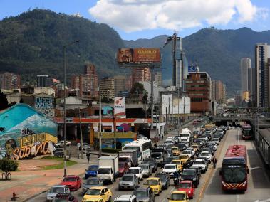 Así se ven los trancones en las calles de Bogotá.