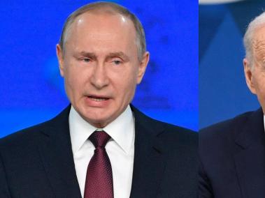 Vladimir Putin, mandatario ruso, y Joe Biden, presidente de EE. UU.